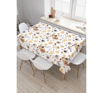 Прямоугольная скатерть JoyArty Кофейный завтрак из сатена tc_29926_120x145