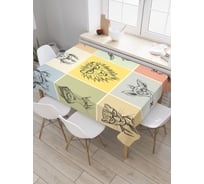 Прямоугольная скатерть JoyArty Крутые хипстеры из сатена tc_32625_120x145