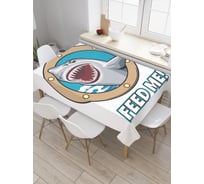 Прямоугольная скатерть JoyArty Опасная акула из сатена tc_19814_120x145