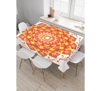 Прямоугольная скатерть JoyArty Оранжевая мандала из сатена tc_18756_120x145