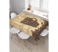 Прямоугольная скатерть JoyArty Кофейная надпись из сатена tc_29950_120x145