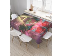 Прямоугольная скатерть JoyArty Коты у пирамиды из сатена tc_20951_120x145