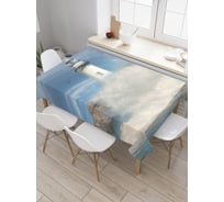 Прямоугольная скатерть JoyArty Маяк за волной из сатена tc_5459_120x145