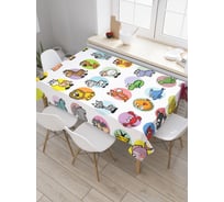Прямоугольная скатерть JoyArty Милые зверьки из сатена tc_37586_120x145