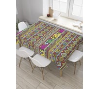 Прямоугольная скатерть JoyArty Перуанский орнамент из сатена tc_28211_120x145