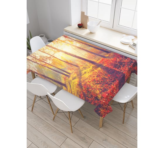 Прямоугольная скатерть JoyArty Лесные краски из сатена tc_2392_120x145 1