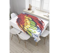 Прямоугольная скатерть JoyArty Пестрый попугай из сатена tc_27676_120x145