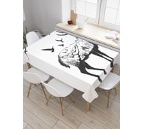 Прямоугольная скатерть JoyArty Олений рисунок из сатена tc_24112_120x145