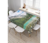 Прямоугольная скатерть JoyArty Лес и горы из сатена tc_29731_120x145