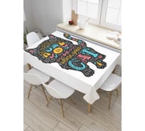 Прямоугольная скатерть JoyArty Кот и надписи из сатена tc_9630_120x145