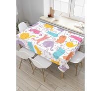 Прямоугольная скатерть JoyArty Кошачьи образы из сатена tc_9648_120x145
