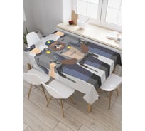 Прямоугольная скатерть JoyArty Медведь и полицейские из сатена tc_5385_120x145