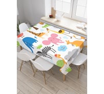 Прямоугольная скатерть JoyArty Милые звери из сатена tc_25833_120x145