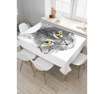 Прямоугольная скатерть JoyArty Кошачий взгляд из сатена tc_9627_120x145