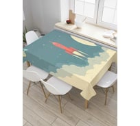 Прямоугольная скатерть JoyArty Космическая ракета из сатена tc_71505_120x145