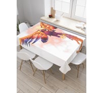 Прямоугольная скатерть JoyArty Пестрый феникс из сатена tc_30050_120x145