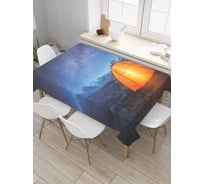 Прямоугольная скатерть JoyArty Космос над кемпингом из сатена tc_38849_120x145