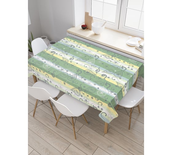 Прямоугольная скатерть JoyArty Лепестки на полосах из сатена tc_21544_120x145 1