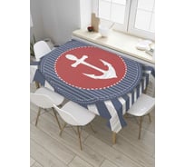 Прямоугольная скатерть JoyArty Нашивка с якорем из сатена tc_8326_120x145