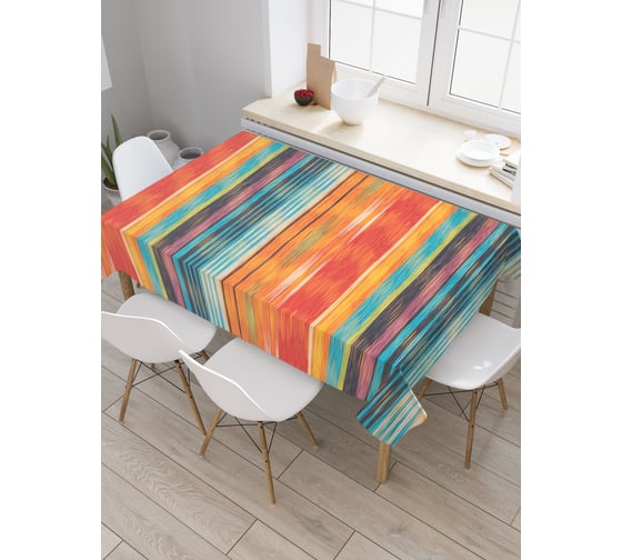Прямоугольная скатерть JoyArty Красочные полосы из сатена tc_20618_120x145 1