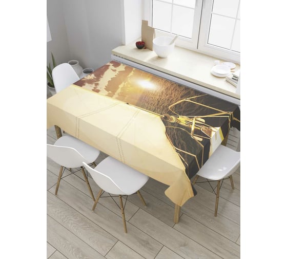 Прямоугольная скатерть JoyArty На носу парусника из сатена tc_8738_120x145 1