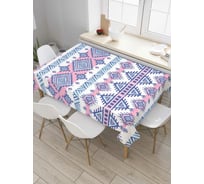 Прямоугольная скатерть JoyArty Народная вышивка из сатена tc_5914_120x145