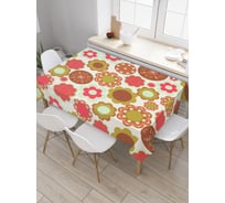 Прямоугольная скатерть JoyArty Круговые цветочные узоры из сатена tc_30483_120x145