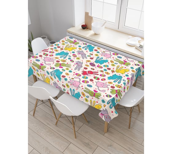 Прямоугольная скатерть JoyArty Пасхальное окружение из сатена tc_25669_120x145 1