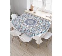 Прямоугольная скатерть JoyArty Круговое цветение из сатена tc_14014_120x145