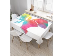 Прямоугольная скатерть JoyArty Лось в радуге из сатена tc_23359_120x145