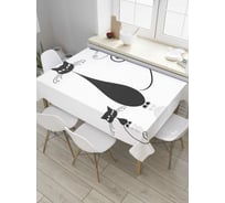 Прямоугольная скатерть JoyArty Котята с мамой из сатена tc_9655_120x145