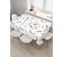 Прямоугольная скатерть JoyArty Парящие перья из сатена tc_20230_120x145