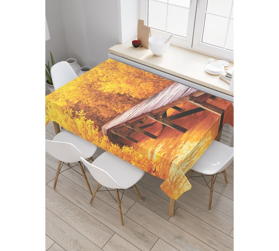 Прямоугольная скатерть JoyArty Лесной тоннель из сатена tc_2754_120x145 1