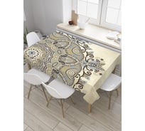 Прямоугольная скатерть JoyArty Орнаментальный цветок из сатена tc_27653_120x145
