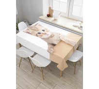 Прямоугольная скатерть JoyArty Маленький котенок из сатена tc_9634_120x145