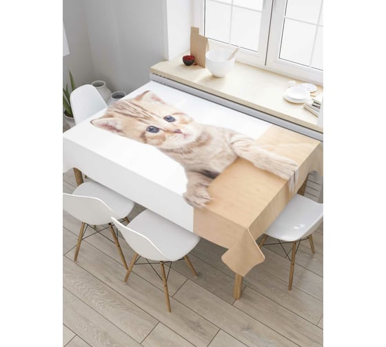 Прямоугольная скатерть JoyArty Маленький котенок из сатена tc_9634_120x145 1