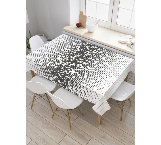 Прямоугольная скатерть JoyArty Пиксельный монохром из сатена tc_29430_120x145 1