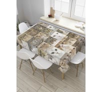 Прямоугольная скатерть JoyArty Кошачьи лица из сатена tc_9656_120x145