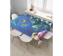 Прямоугольная скатерть JoyArty Отдых на кораллах из сатена tc_7135_120x145