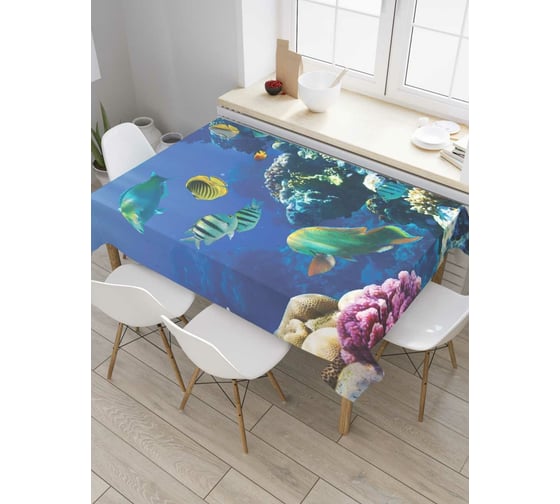 Прямоугольная скатерть JoyArty Отдых на кораллах из сатена tc_7135_120x145 1