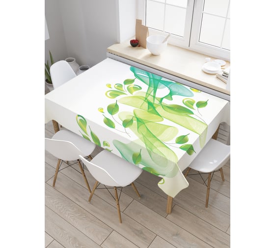 Прямоугольная скатерть JoyArty Лиственная лента из сатена tc_21920_120x145 1