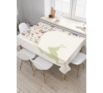 Прямоугольная скатерть JoyArty Олень дарит подарки из сатена tc_21444_120x145
