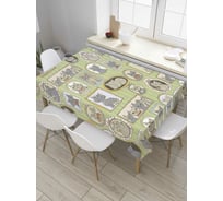 Прямоугольная скатерть JoyArty Кошачья галерея из сатена tc_9652_120x145