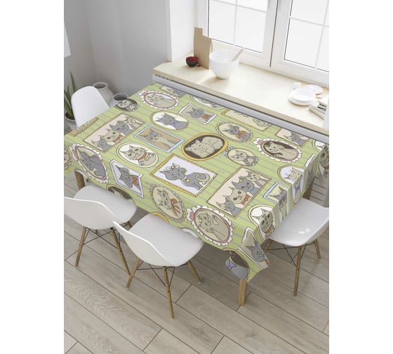 Прямоугольная скатерть JoyArty Кошачья галерея из сатена tc_9652_120x145 1