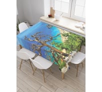 Прямоугольная скатерть JoyArty Лазурный пляж с высоты птьичьего полета tc_30247_120x145