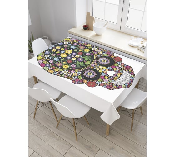 Прямоугольная скатерть JoyArty Мексиканский череп из сатена tc_35927_120x145 1