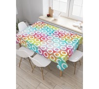Прямоугольная скатерть JoyArty Круги в цветных переливах из сатена tc_20811_120x145