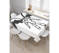 Прямоугольная скатерть JoyArty Крылатый киборг из сатена tc_23745_120x145