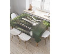 Прямоугольная скатерть JoyArty Лестница вдоль водопада из сатена tc_21813_120x145