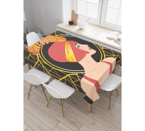 Прямоугольная скатерть JoyArty Красотка с пером из сатена tc_78554_120x145